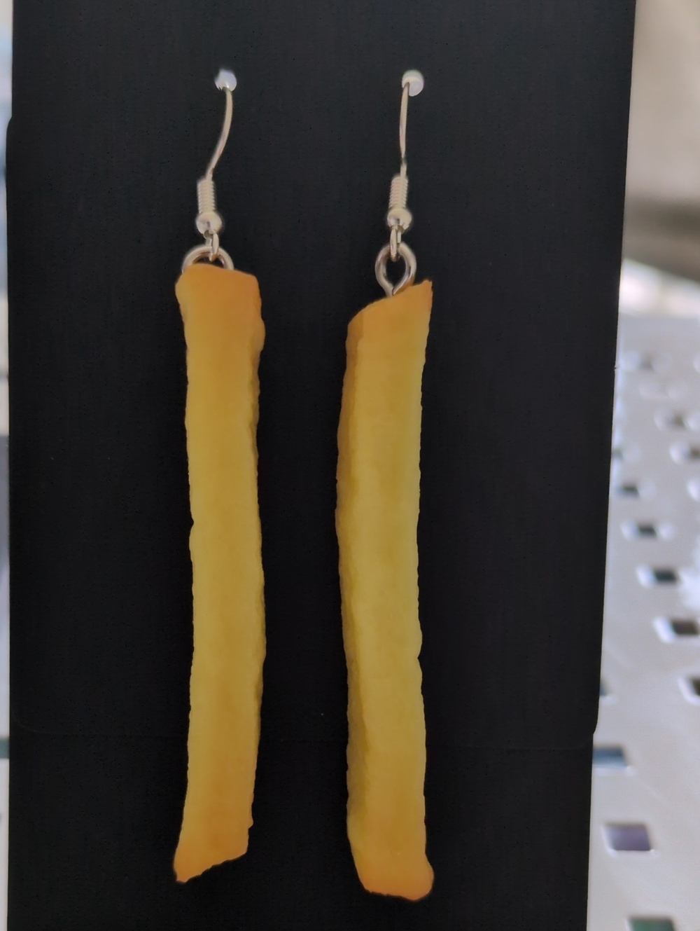 Playful Yellow French Fry Drop Earrings - Unbranded
